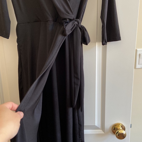 Black wrap front dress in size M - Picture 6 of 7